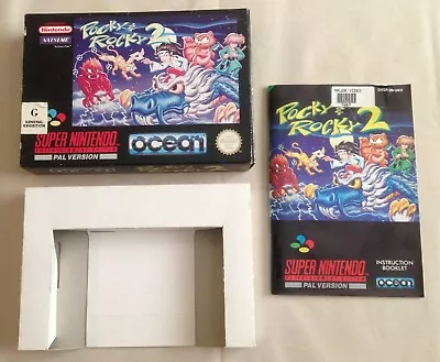 POCKY & ROCKY 2  - Box & Manual ONLY.. For Snes Game.. • $795