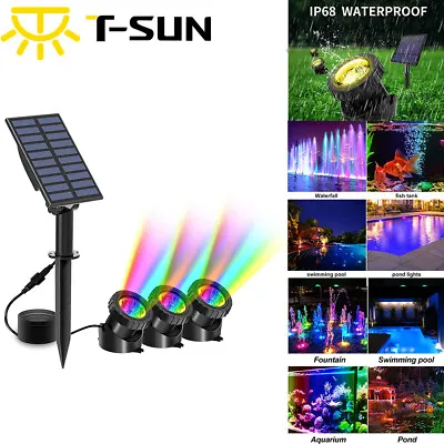 Solar LED RGB Spot Lights Garden Pond Pool Yard Underwater Submersible Lamps UK • £25.99