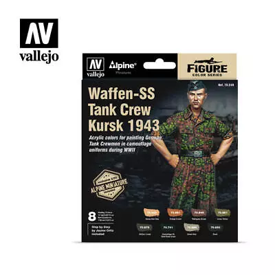 VALLEJO 70249 Waffen-SS Tank Crew Kursk 1943 + Figure [PAINT SET] • $54.38