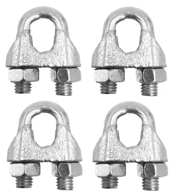 FEENIX Wire Rope Clamp Clip For Cables Zinc Plated 1/2  - Bulk Pack Of 4 Pcs • $12.98