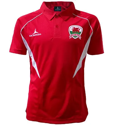 Olorun Wales Football Supporters Polo Shirt - Red/White - S-3XL • £15