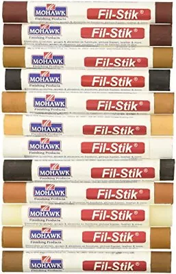 FIL-STIK Furniture Cabinet Touch Up Putty Wax Filler Multi Kit 12 Pack MOHAWK • $43.56