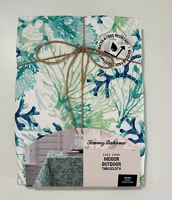 NWT Tommy Bahama Oblong Tablecloth 60 X 84 6-8 Seats Blue Green Corals Outdoors • $28.99