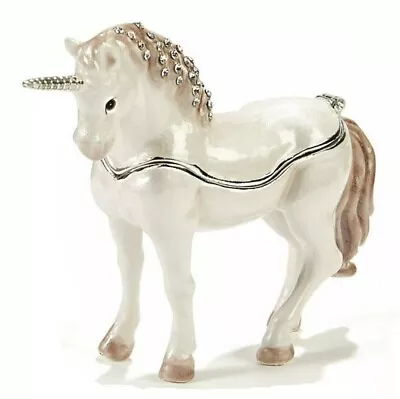 Unicorn Jeweled Pewter Trinket Box Mythical Fantasy Home Decor • $44.95