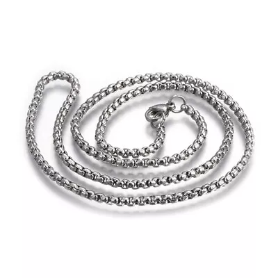 Stainless Steel Box Chain Necklaces Lobster Silver 17.7  23  30  2.5mm 5MM Z568 • $8.99