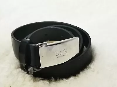 D&G Leather Belt Silver Buckle Small Preloved • £58