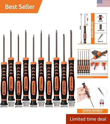 Small Torx Security Screwdriver Set - T2 T3 T4 T5 T6 T7 T8 T9 T10 T15 - 10-Piece • $22.70