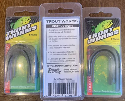 3 Packs Trout Magnet Trout Worms Smoke • $9.99