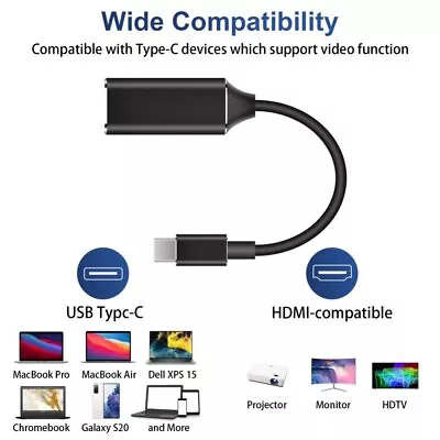 Type-C To HDMI Adapter Cable USB 3.1 4K HD TV Video Converter For MacBookHuawei • $8.99