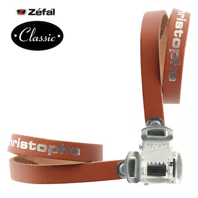 Zefal Brown Leather Pair Toe Straps Christophe Pedal Bike Vintage L'eroica Shoes • $20.79