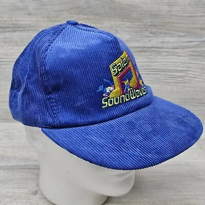 Vintage Salem Soundwaves Cigarettes Royal Blue Corduroy Snapback Trucker Hat Cap • $19.99
