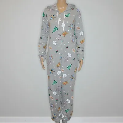 H&M Divided Christmas Hooded Sleep One Piece Pajamas PJ Adult Unisex Size 8 NWT • $29.99