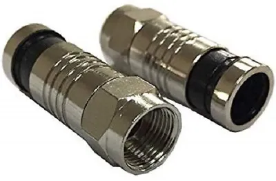 10 Nickel Snap Seal Compression Type F Plug Connectors For RG6 WF100 Coax Cable • £4.99