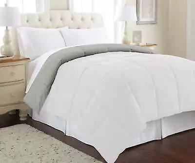 Modern Threads Reversible White & Gray Down All-Season Adult Bed Comforter Soft • $31.95