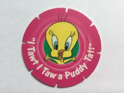 Walkers Looney Tunes Tazos Plastic Pogs Milk Cap Tweety Number 49 • £1.99