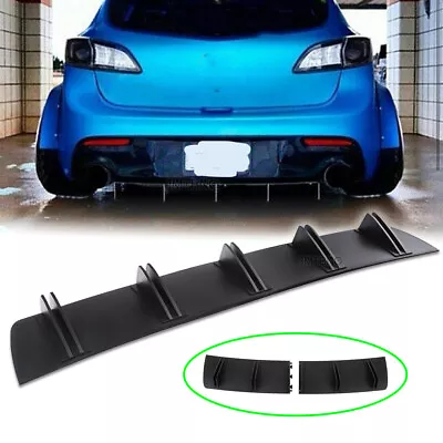 Rear Lip Bumper Diffuser Spoiler Splitter Shark Fins For Mazdaspeed 3 2009-2013 • $39.06