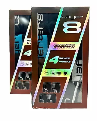 New Layer 8 Performance Stretch 4 Pack Boxer Briefs Sizes M And L • $14.69