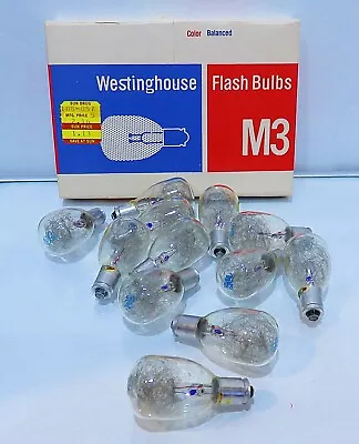 Vintage NOS GE M3 Clear Flashbulbs Camera Flash Bulbs Box Of 12 • $12