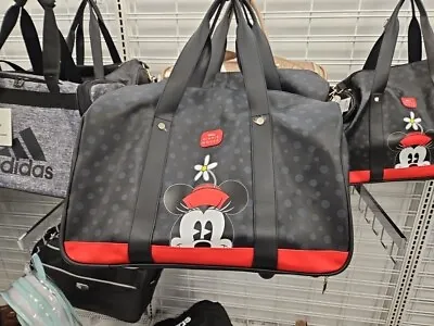 Bioworld Disney Minnie Mouse Rolling Duffle Bag Luggage Black & Red • $118.99