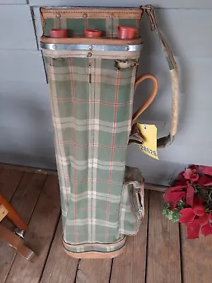 Vintage Plaid WILSON MEDALISTS Golf Bag Fau Leather Cloth Scottish • $35