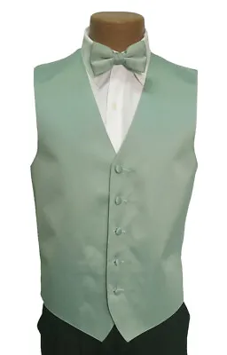 Men's Zelente Mint Green Tuxedo Vest With Matching Bow Tie Size Large L • $10.79