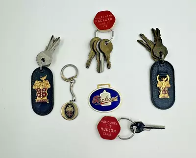 (6) Vintage Packard Motors Car Keychains & Keys Collection |  RARE Crest Shield • $9.99