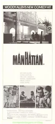 Manhattan Movie Poster Australian Db Mint - Woody Allen • $75