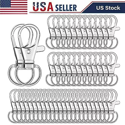 100pcs Metal Lanyard Keychain Hook Clip Swivel Snap For Paracord Lobster Clasp • $9.99