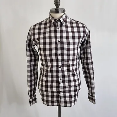 Zara Man Shirt Mens Button Down Plaid Slim Fit Long Sleeve Basic Size Med • $18.95