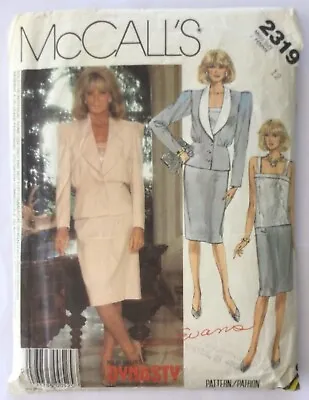 McCall’s 2319 - 80s Camisole Lined Jacket & Skirt Sewing Pattern - 12 • £4.50