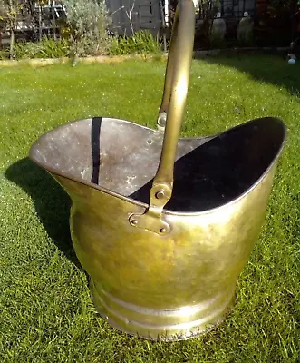 £10.40 • Buy Brass Coal Scuttle Vintage Battered & Broken Log Bucket Circa 28x33cm
