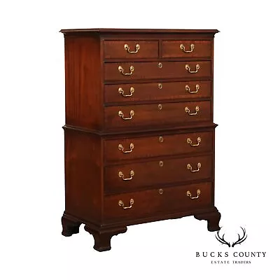 Councill Craftsmen Chippendale Style Mahogany Chest On Chest • $1095
