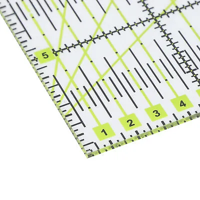 Acrylic Quilters Ruler Double Colored Grid Lines Clear Mark Quilting Ruler Blw • £6.47