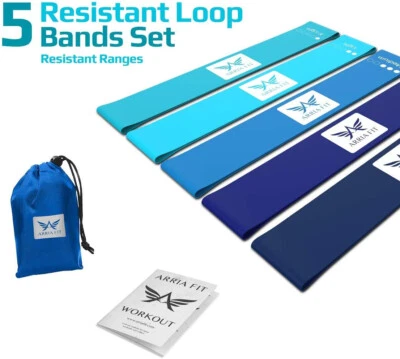 $42.89 • Buy [5 Pack] Resistance Bands Set Loop Bands Fitness Booty Building Leg Exercise Gym