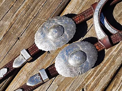 BLUE RIBBON Sterling Overlay Vintage Two Ear Western Show Headstall Bridle - EUC • $399.95