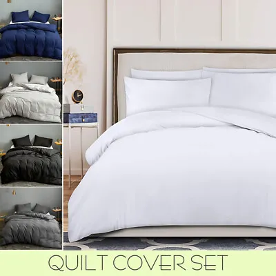 $17.99 • Buy 1000TC Quilt/Duvet/Doona Cover Set Pillowcase Single Double Queen King Size Bed