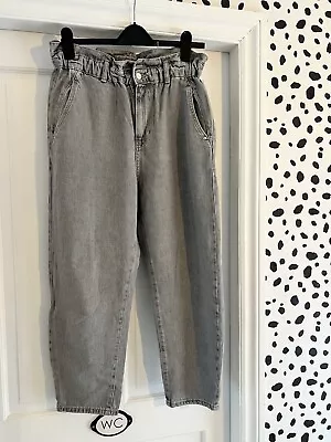 Zara Grey Paperbag Jeans Size 12 • £12.99