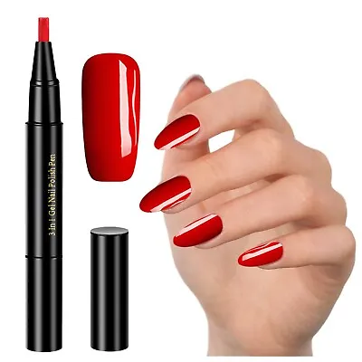 01 Red Collection Step Nail Gel Pen 3 In 1 Nail Art Pencil Nail Gel Oil 2ML • $0.06