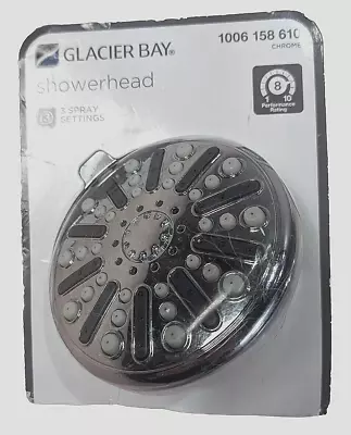 NEW 1-pk Glacier Bay Shower Head W/ 3 Spray Settings - CHROME - 1006 158 610 • $9