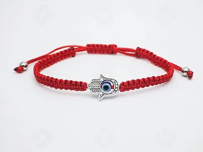 Red Hamsa Silver Bracelet Beads Hand Of Fatima Evil Eye Healing Luck Gift UK  • £2.99
