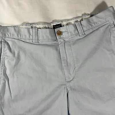 J. Crew Mens Light Baby Blue Stretch Flat Front 7  Inseam Chino Shorts - Size 33 • $9