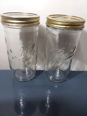 $22 • Buy Two (2) Vintage Ball Freezer Glass Jars