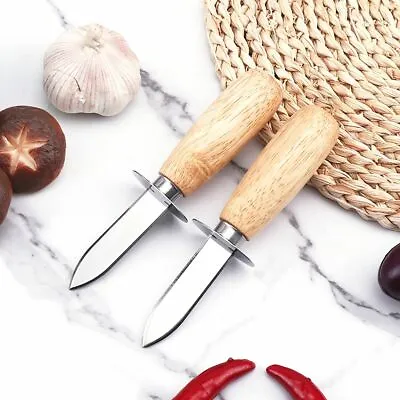 2pcs Oyster ShuckingKnife Seafood Clam Shellfish Opener Shucker Knives Kitchen • $13.79