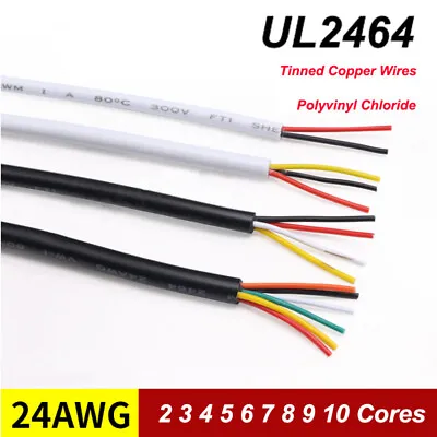 24AWG Stranded Cable Wire UL2464 PVC Flexible Multi Cores Conductors Wires • $26.39