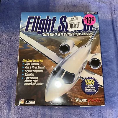 1996 Wizard Works Flight School For Windows 95 Big Box Pc CD ROM New Sealed • $24.99