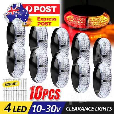 $20.95 • Buy 10x Red Amber LED Clearance Lights Side Marker Lamp Trailer Truck Caravan Lorry