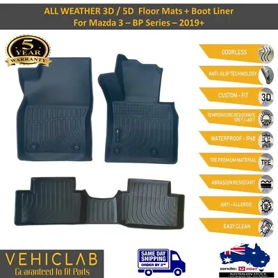 3D / 5D All Weather Car Floor Mats Liners For Mazda 3 BP Series - 2019 - 2024 • $165