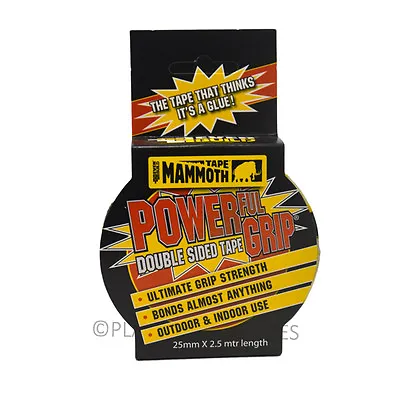 EVERBUILD MAMMOTH POWERFUL GRIP DOUBLE-SIDED TAPE 25mm X 2.5Mtr WEATHERPROOF • £7.50