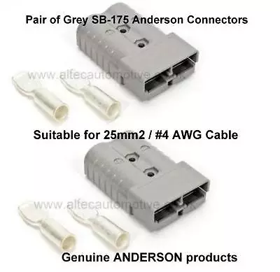 175 AMP ANDERSON SB-175 POWER CONNECTOR (pair) SUITS 25mm2 / #4 AWG CABLE • £16.27