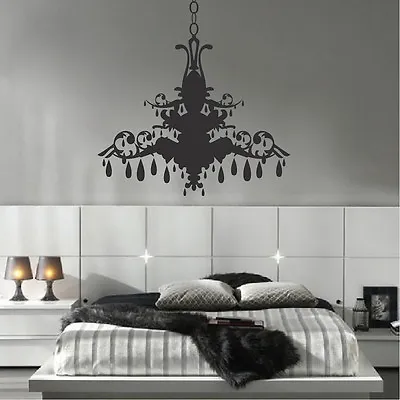 Chandelier Wall Art Sticker Dining Room Wall Decals Fancy Chandelier Art A66 • £58.34